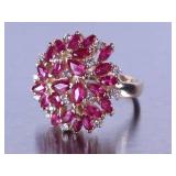 Custom Natural Ruby and Diamond Ring - 14k **NO RESERVE**