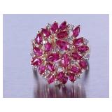 Custom Natural Ruby and Diamond Ring - 14k **NO RESERVE**