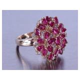 Custom Natural Ruby and Diamond Ring - 14k **NO RESERVE**