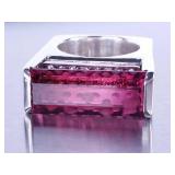 Custom Made Tourmaline and Diamond Ring - 14k **NO RESERVE**