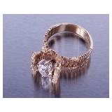 Custom Moissanite and Diamond Ring