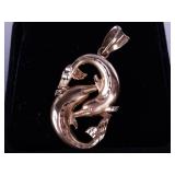 Custom Diamond Cut 14k Gold Dolphin Pendant