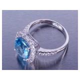 5ct Blue Topaz Ring - 14k