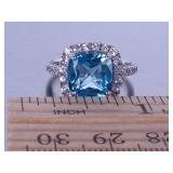 5ct Blue Topaz Ring - 14k