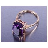 8ct Natural Amethyst Ring - 14k