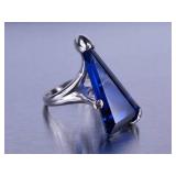 Custom Sapphire Ring in White Gold