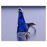 Custom Sapphire Ring in White Gold