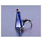 Custom Sapphire Ring in White Gold