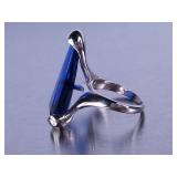 Custom Sapphire Ring in White Gold