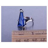 Custom Sapphire Ring in White Gold