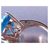 12ct Natural Aqua Ring in Yellow Gold