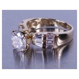 Moissanite Diamond Ring in Yellow Gold
