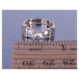 Moissanite Diamond Ring in Yellow Gold