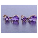Amethyst Earrings - 14k