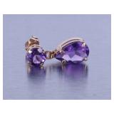 Amethyst Earrings - 14k