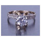 Moissanite Ring in Yellow Gold