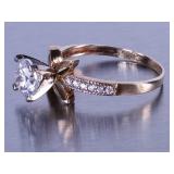 Moissanite Ring in Yellow Gold