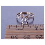 Moissanite Ring in Yellow Gold