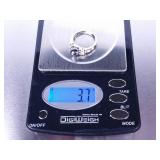 Black Pearl and Diamond Ring in White Gold