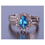 Topaz and Diamond Ring - 14k