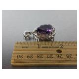 20ct Natural Amethyst Pendant in Yellow Gold