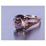 Custom Smokey Topaz Ring in Yellow Gold