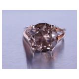 Custom Smokey Topaz Ring in Yellow Gold