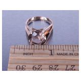 Custom Smokey Topaz Ring in Yellow Gold