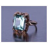 Green Tourmaline Ring in Yellow Gold