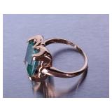 Green Tourmaline Ring in Yellow Gold