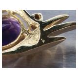 Amethyst and Diamond Pendant -14k