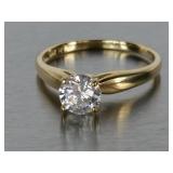 Ladies CZ Ring in Yellow Gold