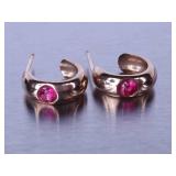 Ruby Earrings in Yellow Gold