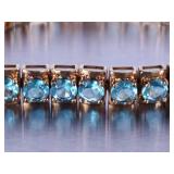 17ct Blue Topaz Tennis Bracelet