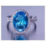 Ladies Beautiful Topaz and Diamond Ring