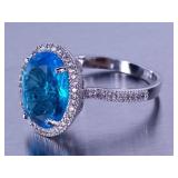 Ladies Beautiful Topaz and Diamond Ring