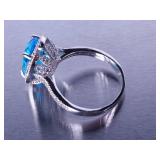 Ladies Beautiful Topaz and Diamond Ring
