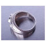 Ladies White Sapphire Heart Ring