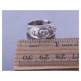 Ladies White Sapphire Heart Ring