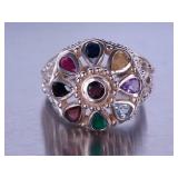 Ladies Multi Gem Ring