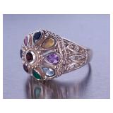Ladies Multi Gem Ring