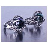 Ladies Black Pearl Earrings