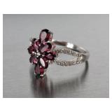 Ladies Garnet & Diamond Dinner Ring