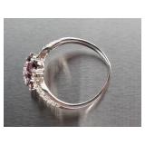 Ladies Garnet & Diamond Dinner Ring