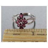 Ladies Garnet & Diamond Dinner Ring