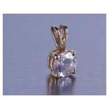 CZ Pendant in Yellow Gold