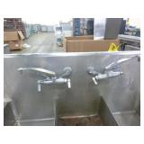 Commercial 3 Bay Sink with 2 Faucets