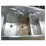 Commercial 3 Bay Sink with 2 Faucets