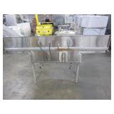 Commercial 3 Bay Sink with 2 Faucets