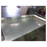 Stainless Double Sink with Stainless Shelves